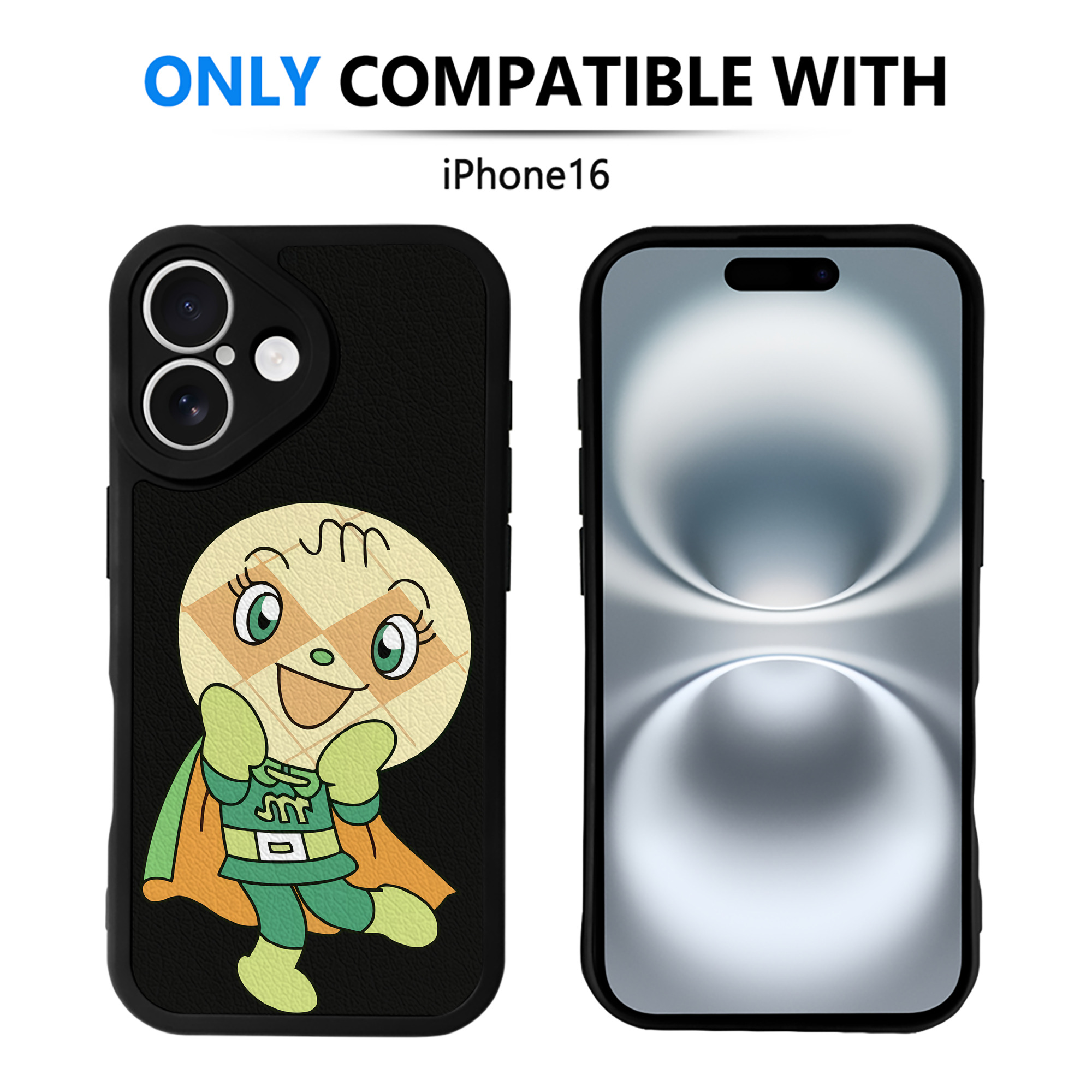 （画像用） アンパンマン Anpanman 【iPhone 16シリーズ対応】シリコンスマホケース（レザー調） 材質：シリコン